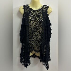 Artelier Nicole Miller Elegant Black Lace Blouse
